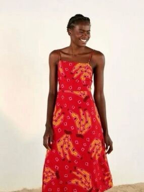 House of Harlow 1960 / Red Retro Tiki Banana Print Dress